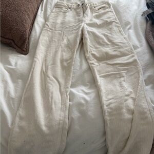 Reformation Cream Corduroy Straight Leg Jeans